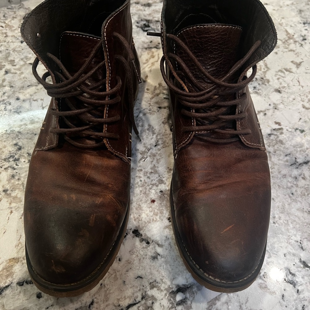 BED|STU Brown Leather Lace-Up Boots